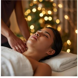Massage 30 min aux huiles parfumées Bio + Bougie parfumée. Noël 2025